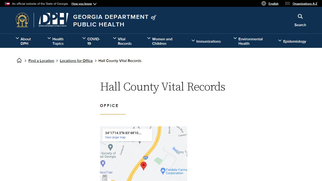 Hall County Vital Records | Georgia Department of Public Health